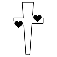 christian cross icon isolated on white background, vector illustration.
