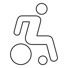 disabled person icon isolated on white background, vector illustration.