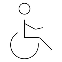 disabled person icon isolated on white background, vector illustration.