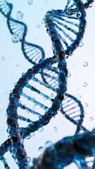 Three-dimensional rendering model of double helix structure of DNA molecules