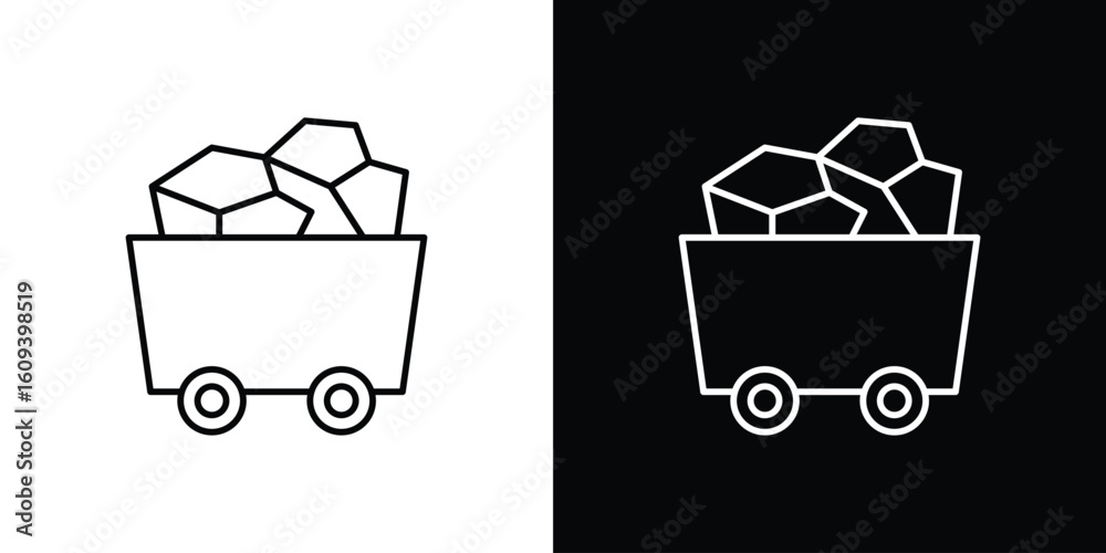 Fototapete trolley with coal icon simple set. vector icons for graphic design template.