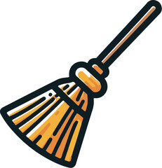 simple broom stick vector
