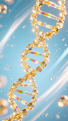 Three-dimensional rendering model of double helix structure of DNA molecules