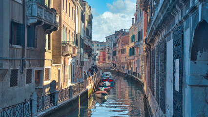 old streets and houses of Venice. Italian cities
