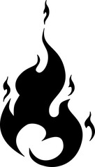 Fire flame icon silhouette illustration
