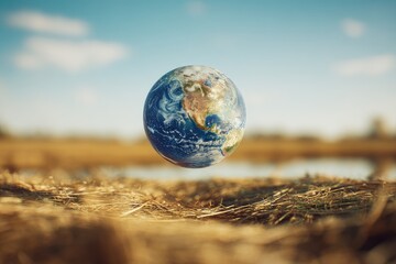 Floating Earth Above Field