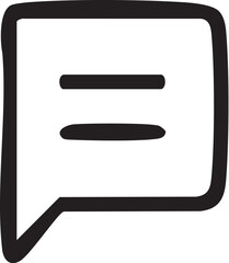 Handdrawn Speech Bubble Chat Icon for Communication.