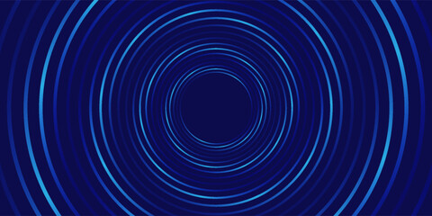 Abstract blue background with glowing curved lines. Shiny blue swirl curve lines design. Spiral lines. Geometric oval pattern. Futuristic technology concept. Vector illustration