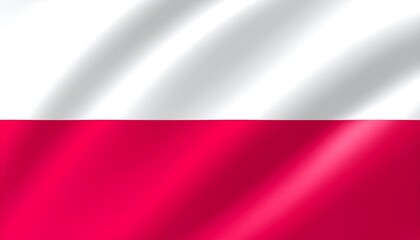 Obraz premium Poland's flag, a white and vibrant pink horizontal bicolor, billowing in the wind