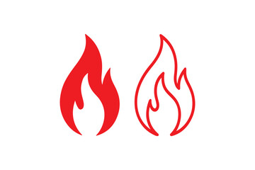 Fire icon vector isolated on white background. Fire flame icon template. Fire flames symbol vector