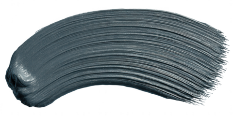 A dark gray paint stroke isolated on transparent background