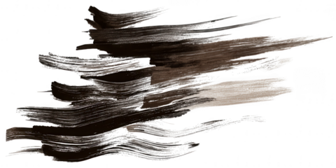 Abstract brushstrokes isolated on transparent background