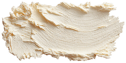 A thick swirl of creamy white frosting isolated on transparent background