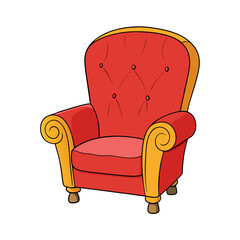 Creative Vector Style Club Chair on White Background