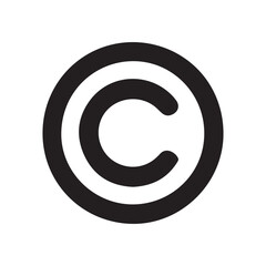 Fototapeta premium Vector art of a bold black copyright symbol is displayed against a clean white background
