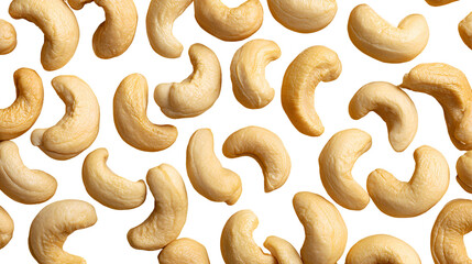 Mix nuts and dry fruits in a bowl with white background
