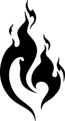 Fire flame icon silhouette illustration