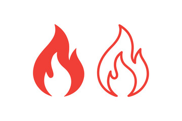 Fire icon vector isolated on white background. Fire flame icon template. Fire flames symbol vector