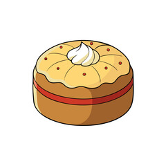 Creative Vector Style Malai Cake on White Background