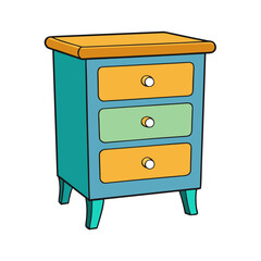 Creative Vector Style Nightstand on White Background