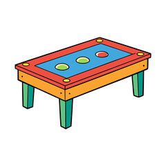 Creative Vector Style Play Table on White Background
