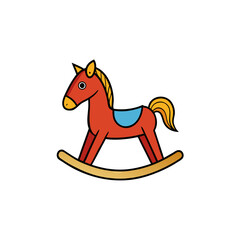 Creative Vector Style Rocking Horse on White Background