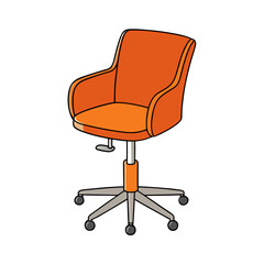 Creative Vector Style Swivel Chair on White Background
