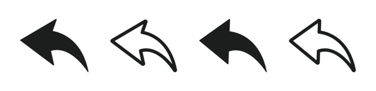 Reply vector icon set. Publish arrow vector symbols set