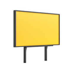 Fototapeta premium Blank Yellow Signboard Mockup on Stand Perfect for Advertising or Branding Designs [Transparent Background PNG].