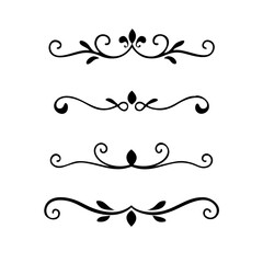 Decorative simple divider. Text dividers retro minimal line separators,  Vector isolated geometric wedding card heart separator elements set. Text dividers. . Hand drawn vector illustration. 
