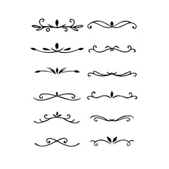 Decorative simple divider. Text dividers retro minimal line separators,  Vector isolated geometric wedding card heart separator elements set. Text dividers. . Hand drawn vector illustration. 
