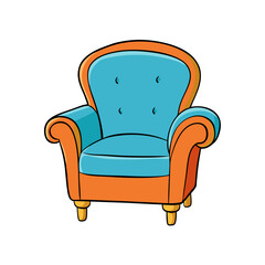 Creative Vector Style Armchair on White Background
