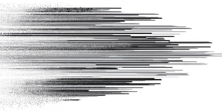 Black and white abstract lines create a dynamic pattern