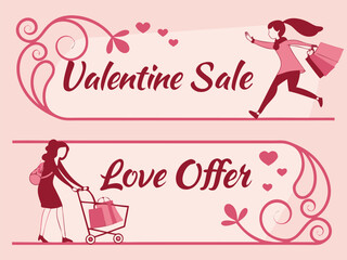 A cartoon illustration of a loving couple in a cafe, perfect for a pink Valentine's Day greeting card or birthday invitation frame