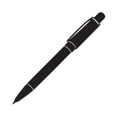 Ballpoint Pen Silhouette Icon Vector