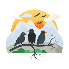 Fototapeta premium penguin on a branch