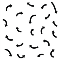 Fototapeta premium A seamless pattern set of black bird silhouette vector icons, featuring flying doves with outstretched wings and feather details