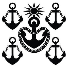 Nautical Anchors & Marine Elements - Vector Set