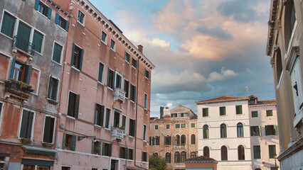 old streets and houses of Venice. Italian cities