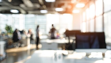Blurred view of a modern office space