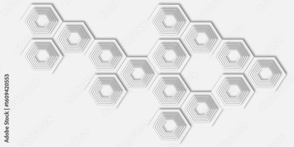 Poster geometric pattern of layered hexagons design modern and abstract, creating a visually interesting an