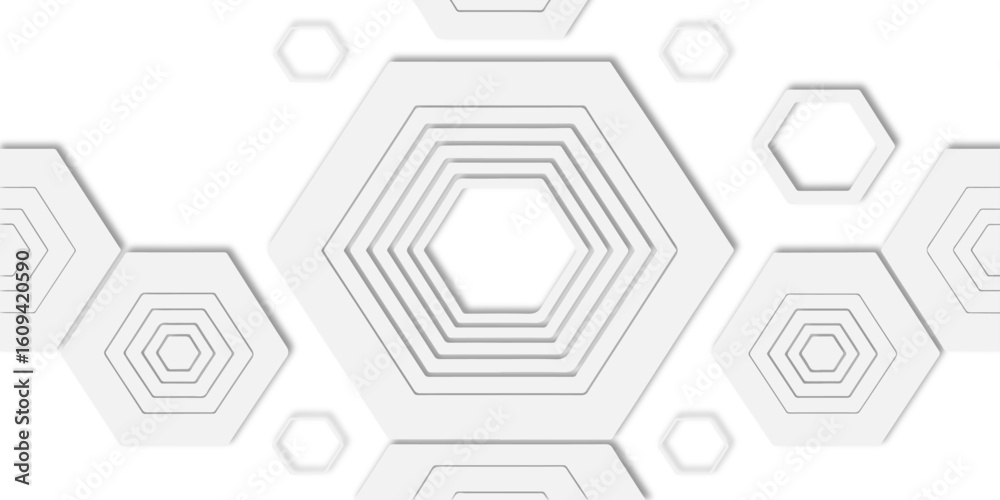 Aufkleber  modern design featuring white hexagonal shapes arranged in a geometric pattern white background, minimalist and abstract designs.