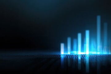 Abstract glowing chart on dark surface