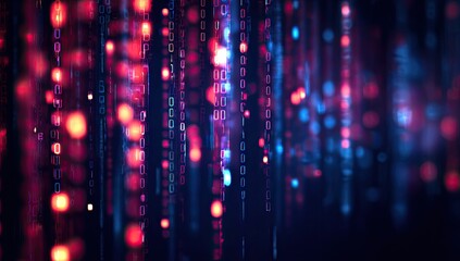 Abstract digital code stream cascading down