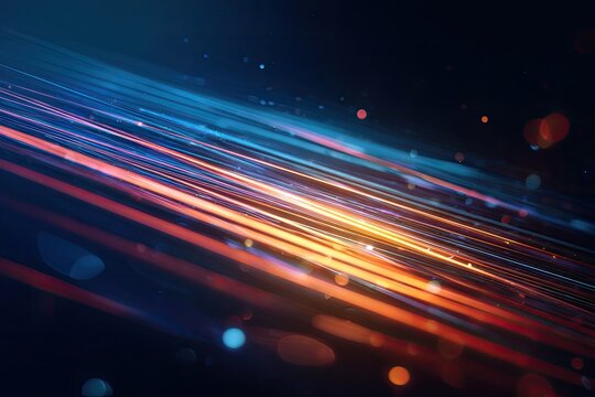 Abstract dynamic lines of light in dark space