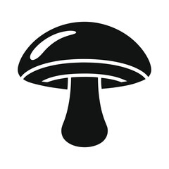 Stylized Silhouette of a Mushroom with a Rounded Cap