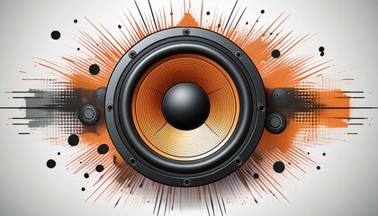 music speaker isolated on white background