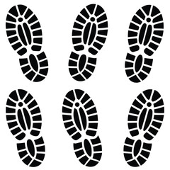 Footprint and Shoe Print Vector Silhouettes