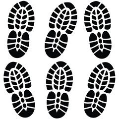 Footprint and Shoe Print Vector Silhouettes