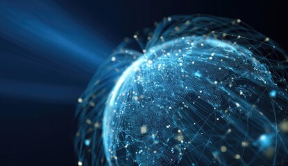 Abstract digital representation of Earth.  Global network